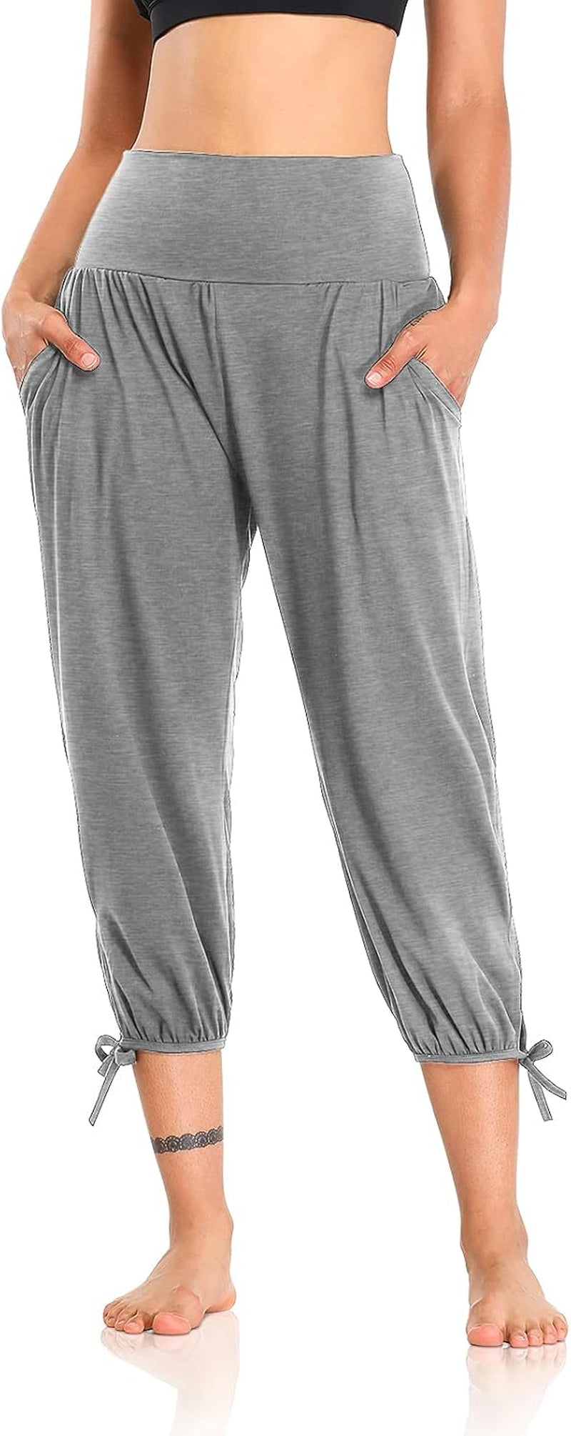 Womens Yoga Pants Capri Loose Workout Sweatpants Comfy Lounge Joggers with Pockets