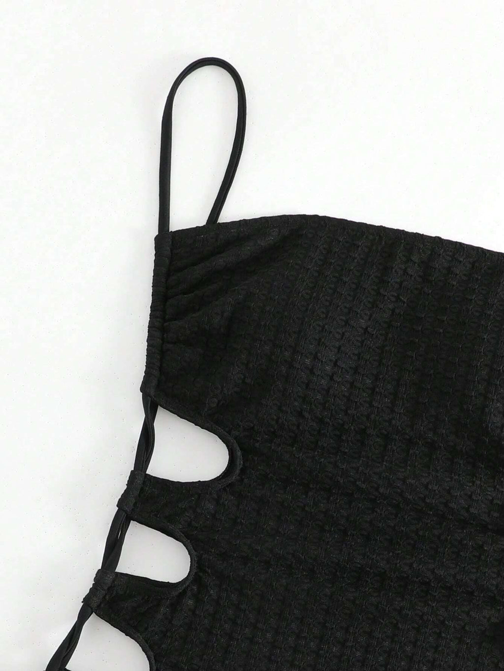 Swim Basics Summer Beach Cut Out Drawstring Side Cami One Piece Swimsuit