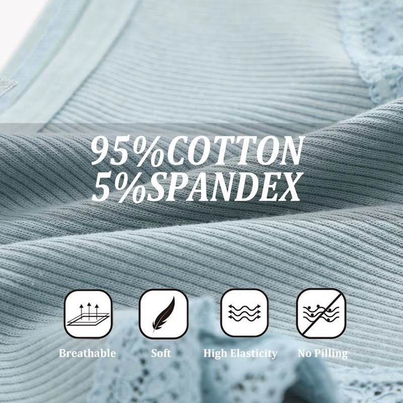 3Pcs/Set Women Cotton Panties Sexy Low Rise Lace Brazilian Panties Hollow Out Soft Breathable Lingerie Female Bow Underwear S-XL