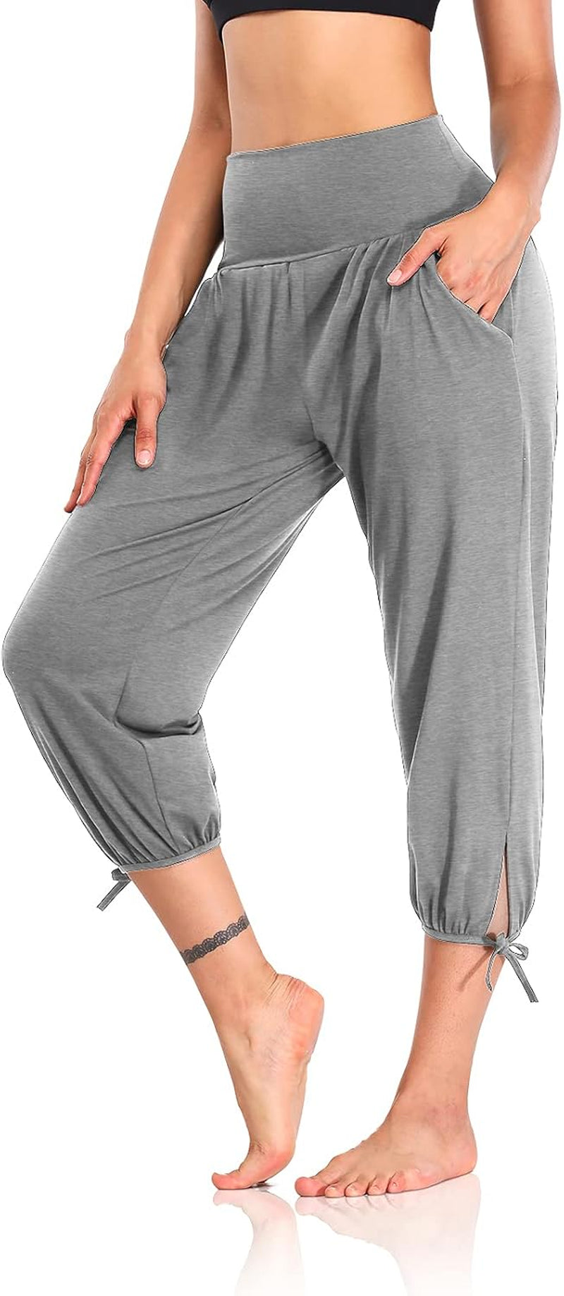 Womens Yoga Pants Capri Loose Workout Sweatpants Comfy Lounge Joggers with Pockets