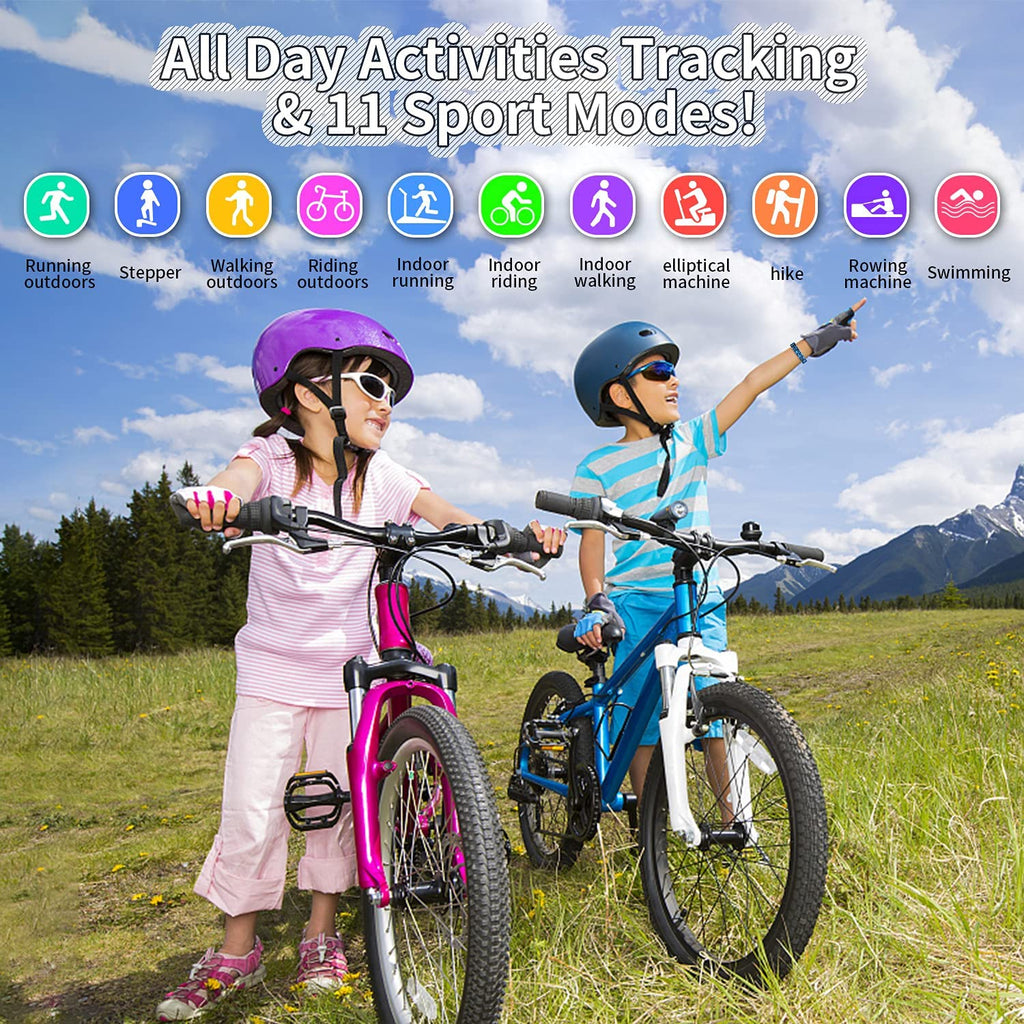 Ultimate Kids Fitness Tracker Watch - Waterproof Smart Watch with 11 Sport Modes, Pedometer & Stopwatch for Ages 6-16